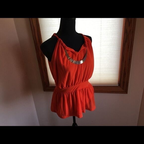 Worthington orange dressy tank top size M easycare - Picture 7 of 8